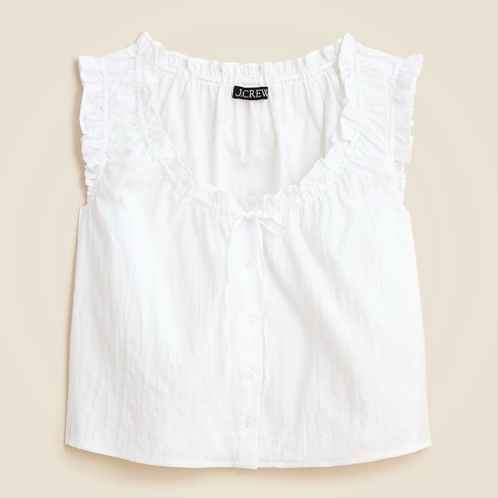 J. Crew Ruffle-trim button-up top